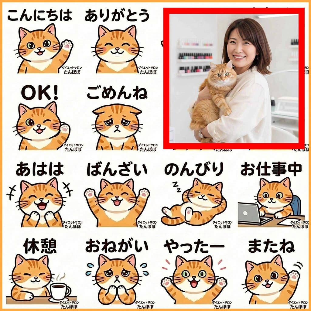 看板猫のスタンプ制作事例